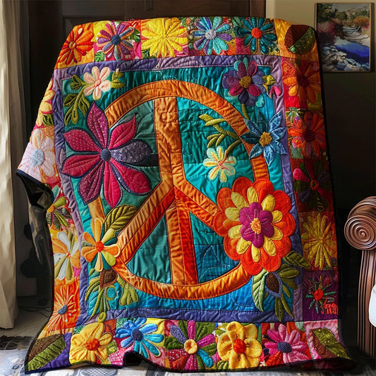 Trippy Hippie Sign Quilt Blanket