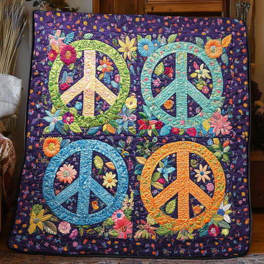 Trippy Hippie Sign Quilt Blanket