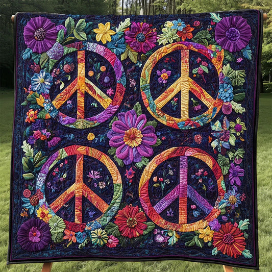 Trippy Hippie Sign Quilt Blanket