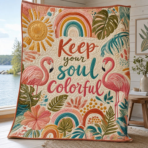 Tropic Glow Quilt Blanket - Quilted Blanket by OtterMia