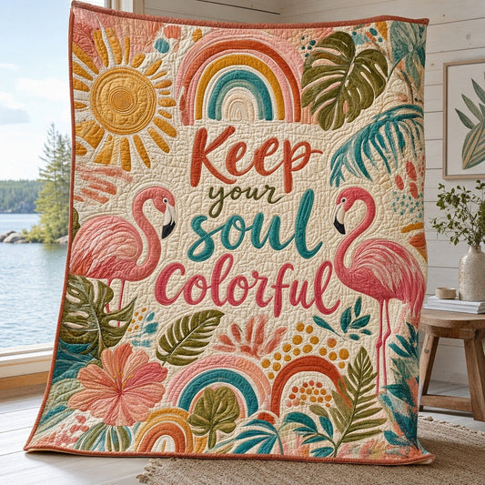 Tropic Glow Quilt Blanket - Quilted Blanket by OtterMia