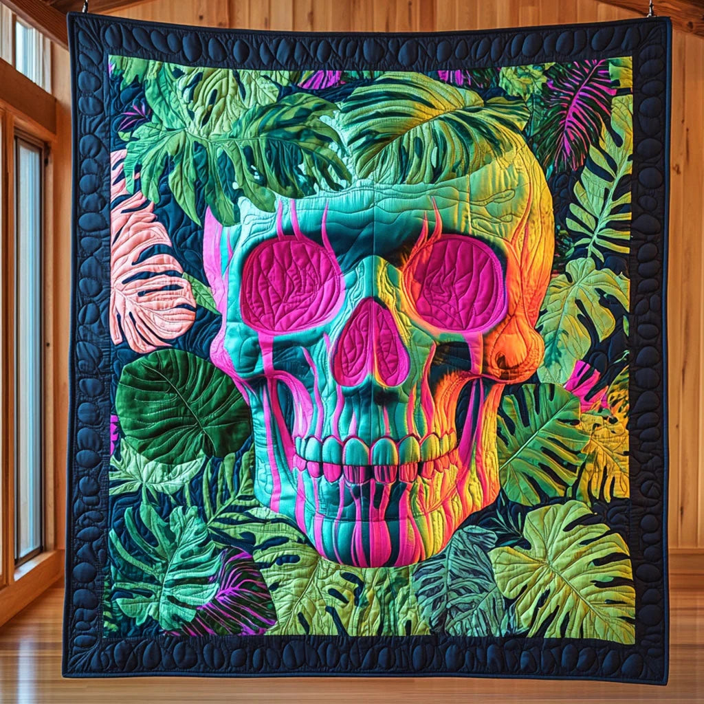 Tropic Skull Bloom Quilt Blanket
