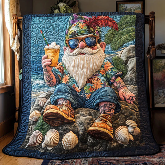 Tropical Beardcation Quilt Blanket