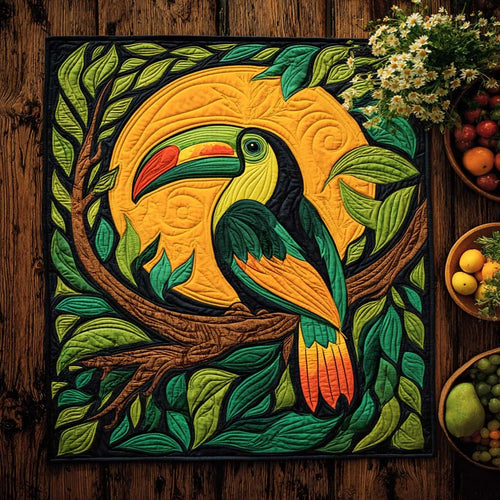 Tropical Flamebird Quilted Table Topper