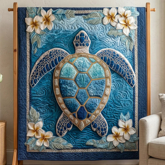 Tropical Flora Quilt Blanket - Quilted Blanket by OtterMia