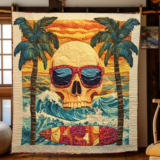 Tropical Skull Quilt Blanket
