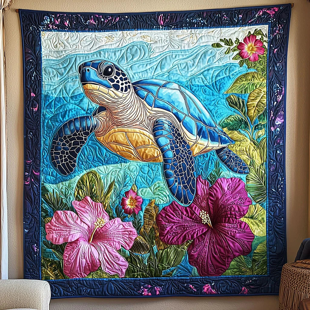 Tropical Turtle Quilt Blanket