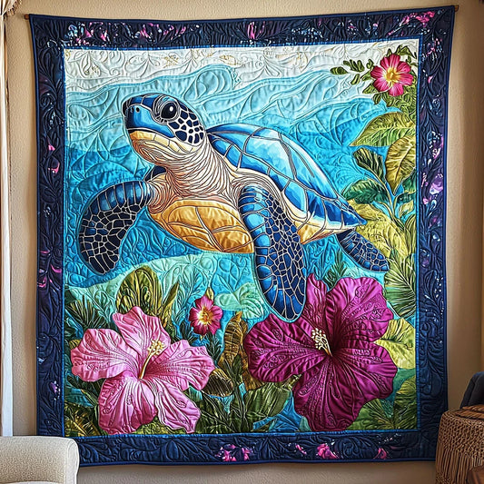 Tropical Turtle Quilt Blanket