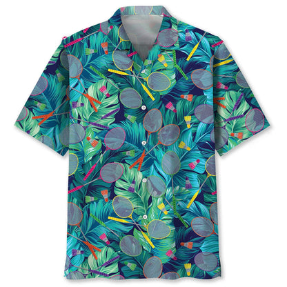 Tropical Badminton Hawaiian Shirt, custom shirt gift for men (view 2)