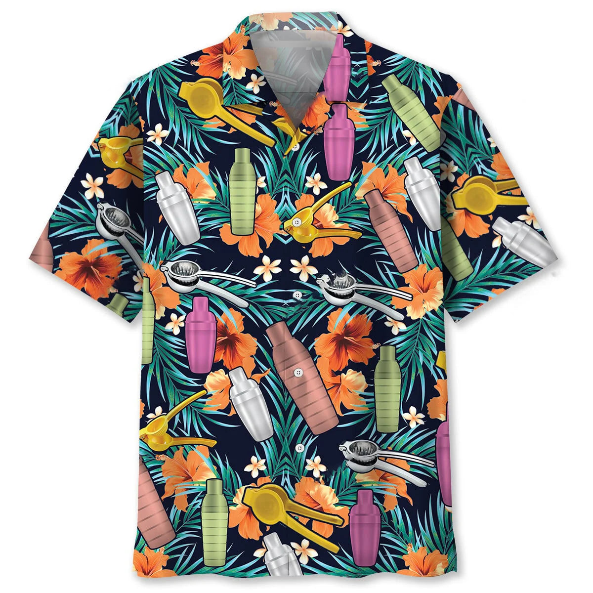 Tropical Bartender Set Hawaiian Shirt, custom shirt gift for men