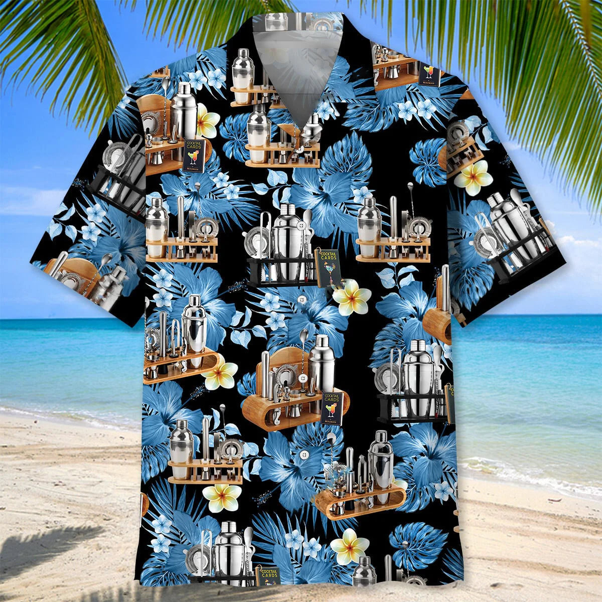 Tropical Bartender Set Hawaiian Shirt, custom shirt gift for men (view 3)