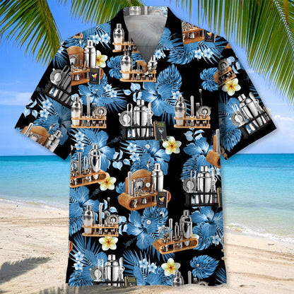 Tropical Bartender Set Hawaiian Shirt, custom shirt gift for men (view 3)