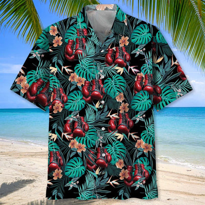 Tropical Boxing Gloves Hawaiian Shirt, custom shirt gift for men