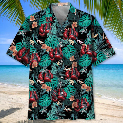 Tropical Boxing Gloves Hawaiian Shirt, custom shirt gift for men