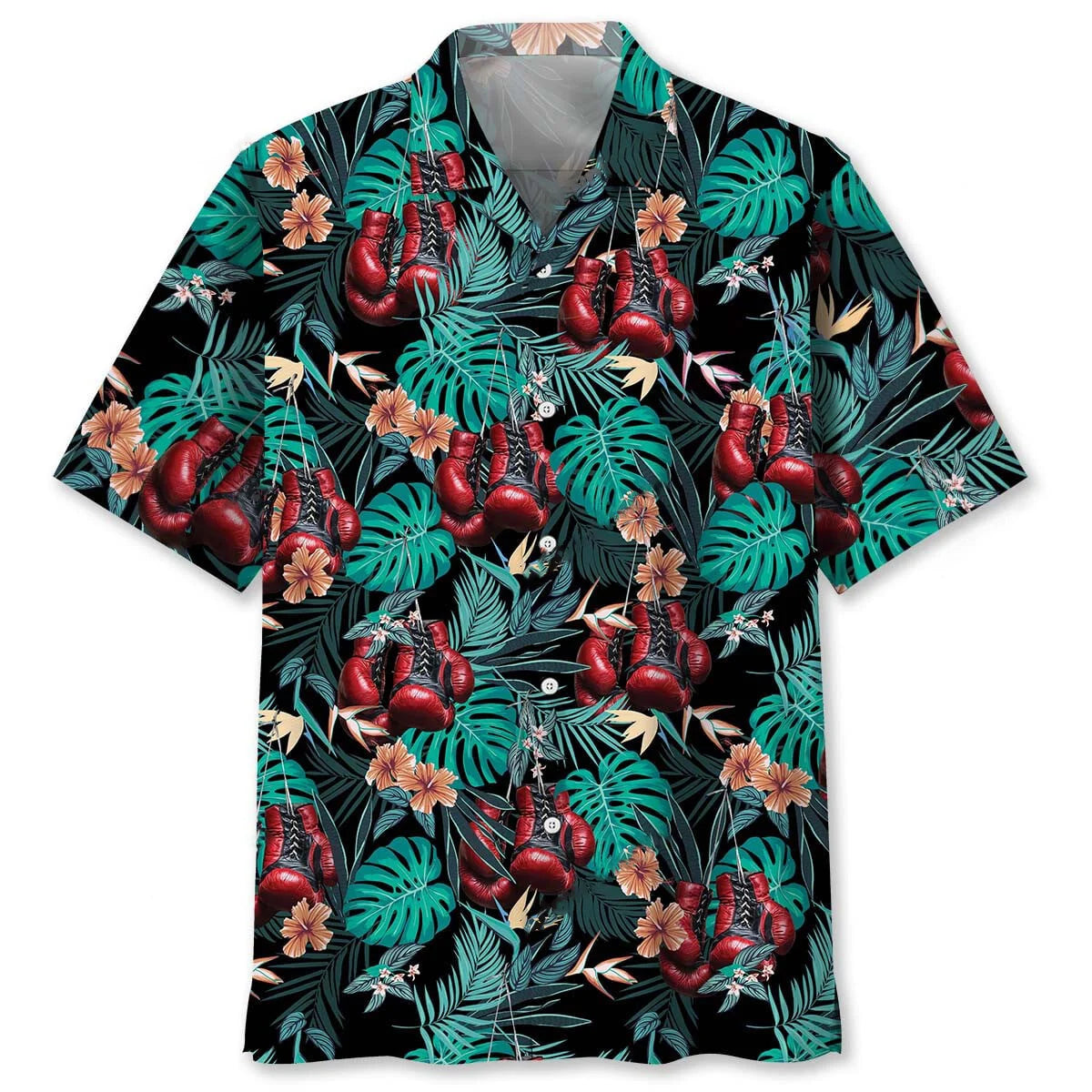 Tropical Boxing Gloves Hawaiian Shirt, custom shirt gift for men (view 2)