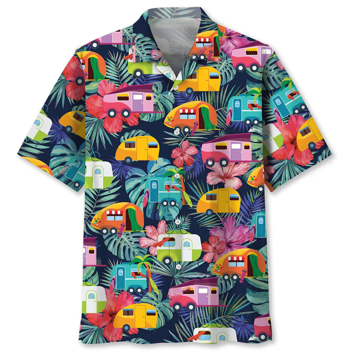 Tropical Camping Color Hawaiian Shirt, camping gift for outdoor lovers (view 4)