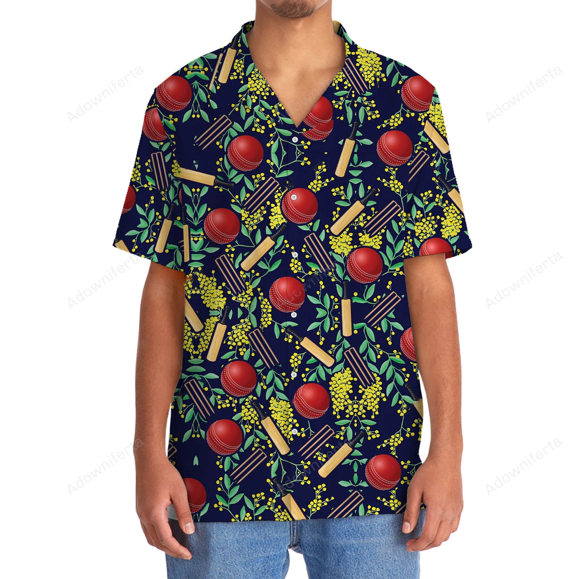 Tropical Colorful Cricket Winner Hawaiian Shirt, custom shirt gift for men (view 2)