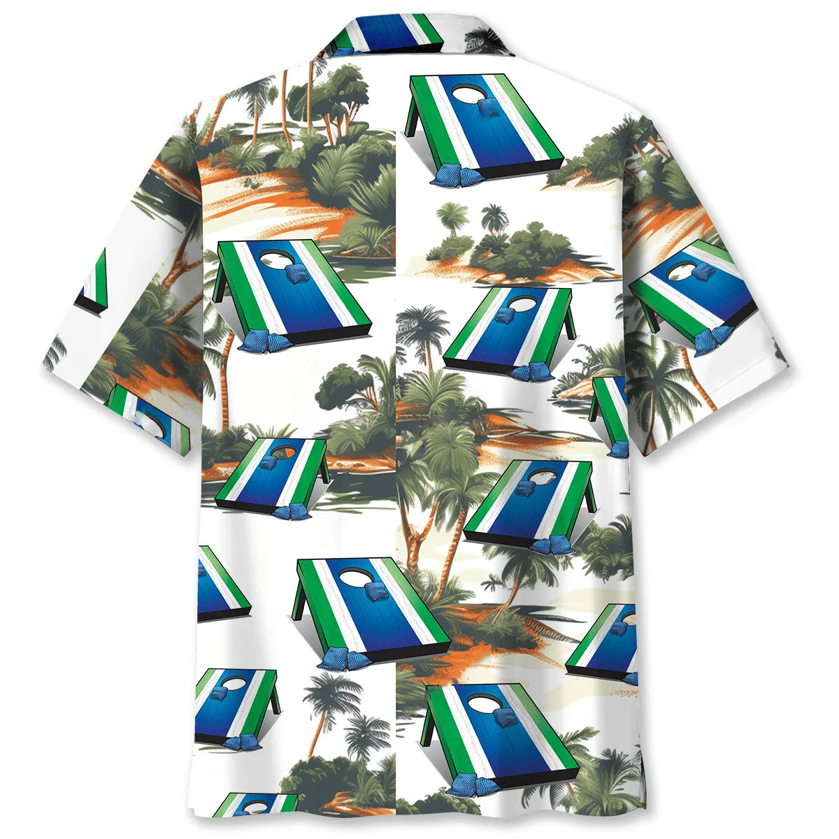 Tropical Cornhole Hawaiian Shirt, custom shirt gift for men (view 4)