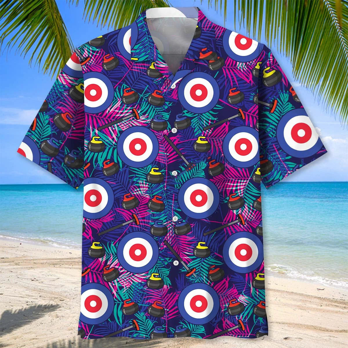 Tropical Curling Hawaiian Shirt Men, custom shirt gift for men