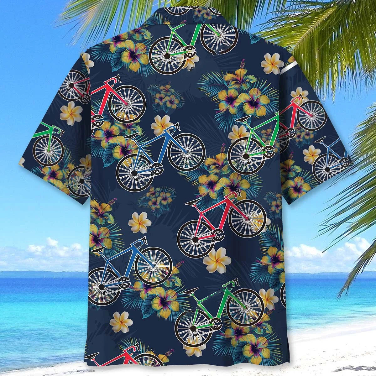 Tropical Cycling Hawaiian Shirt, custom shirt gift for men (view 3)