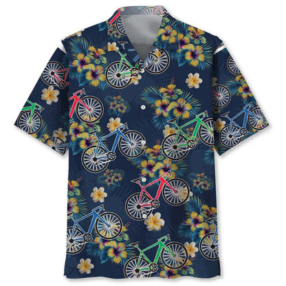 Tropical Cycling Hawaiian Shirt, custom shirt gift for men (view 4)