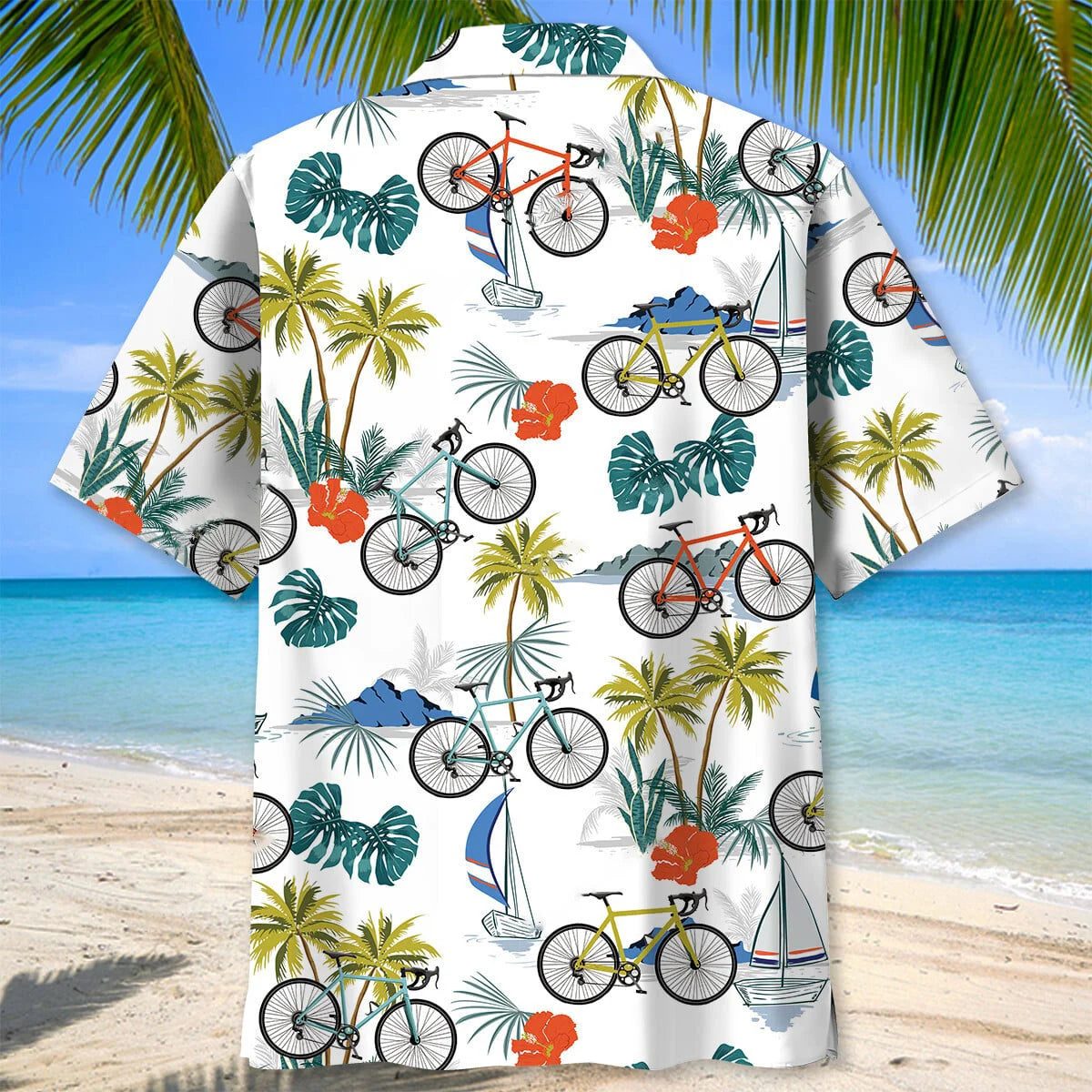 Tropical Cycling Hawaiian Shirt Men, custom shirt gift for men (view 3)