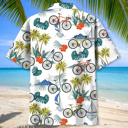 Tropical Cycling Hawaiian Shirt Men, custom shirt gift for men (view 3)