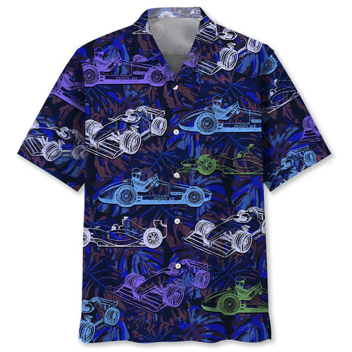Tropical F1 Racing Hawaiian Shirt, custom shirt gift for men