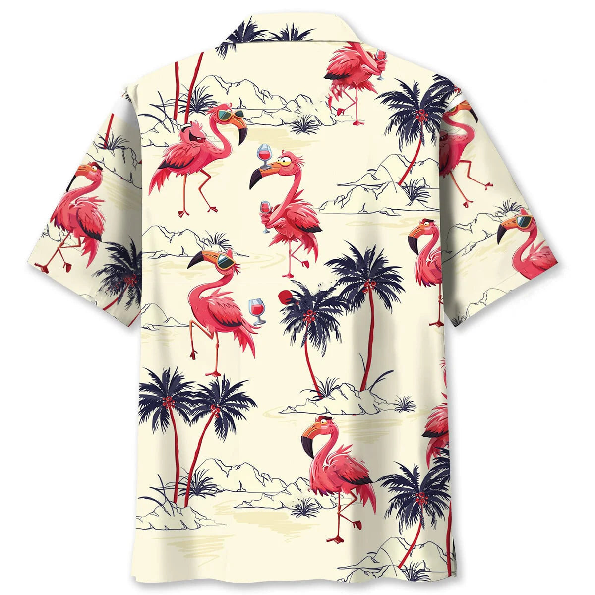 Tropical Flamingo Hawaiian Shirt, custom shirt gift for men (view 2)