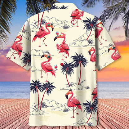 Tropical Flamingo Hawaiian Shirt, custom shirt gift for men (view 3)