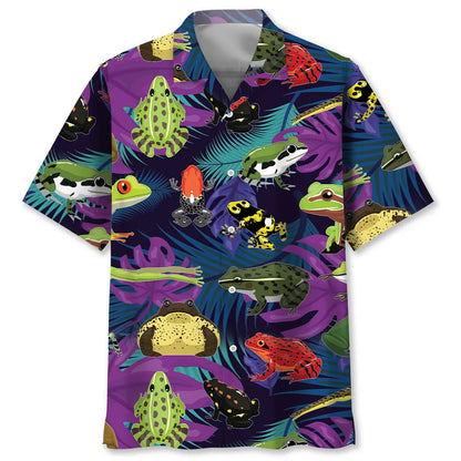 Tropical Frog Hawaiian Shirt, custom shirt gift for men