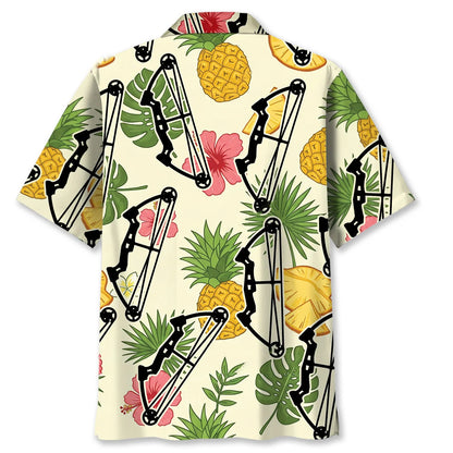 Tropical Fruits Compound Bow Hawaiian Shirt, custom shirt gift for men (view 3)