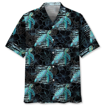 Tropical Hibiscus Turtle Hawaiian Shirt, custom shirt gift for men (view 2)