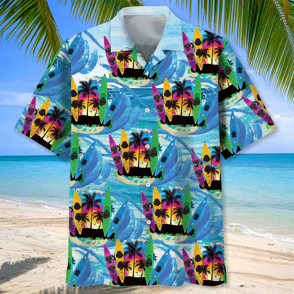 Tropical Kayaking Hawaiian Shirt, custom shirt gift for men