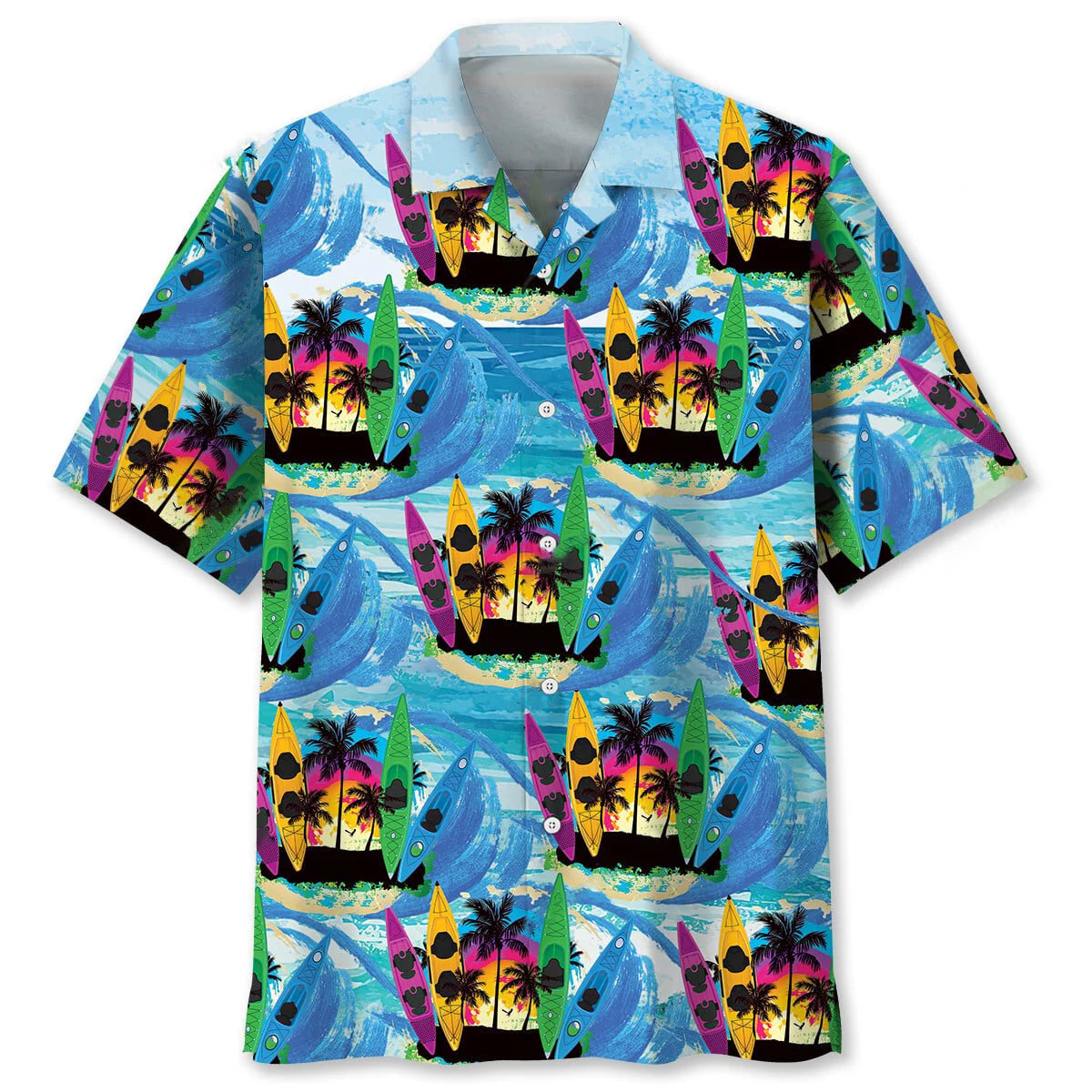 Tropical Kayaking Hawaiian Shirt, custom shirt gift for men (view 2)
