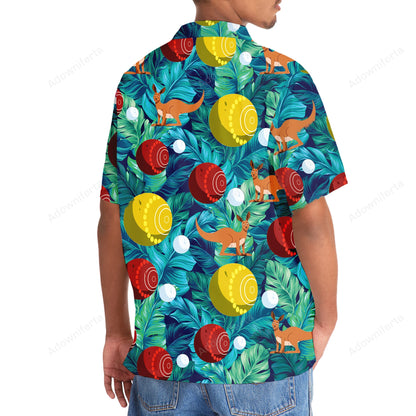 Tropical Lawn Bowling Hawaiian Shirt, custom shirt gift for men (view 3)