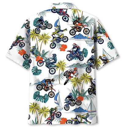 Tropical Motocross Hawaiian Shirt Men, custom shirt gift for men (view 2)