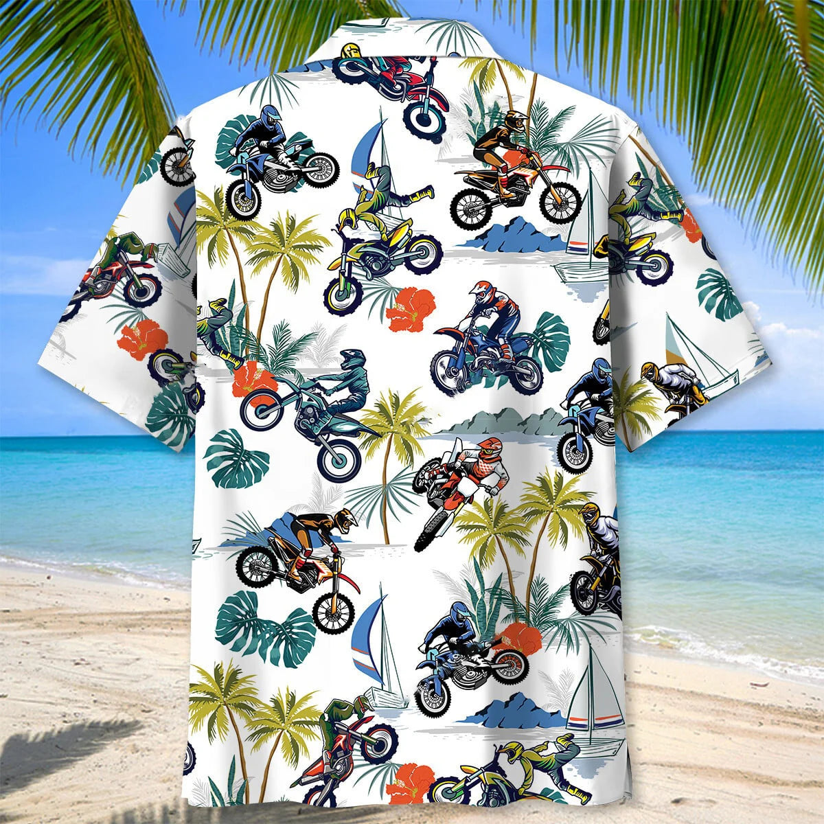 Tropical Motocross Hawaiian Shirt Men, custom shirt gift for men (view 3)