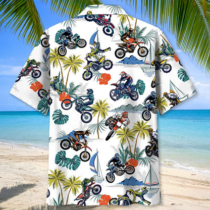 Tropical Motocross Hawaiian Shirt Men, custom shirt gift for men (view 3)