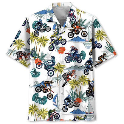 Tropical Motocross Hawaiian Shirt Men, custom shirt gift for men (view 4)