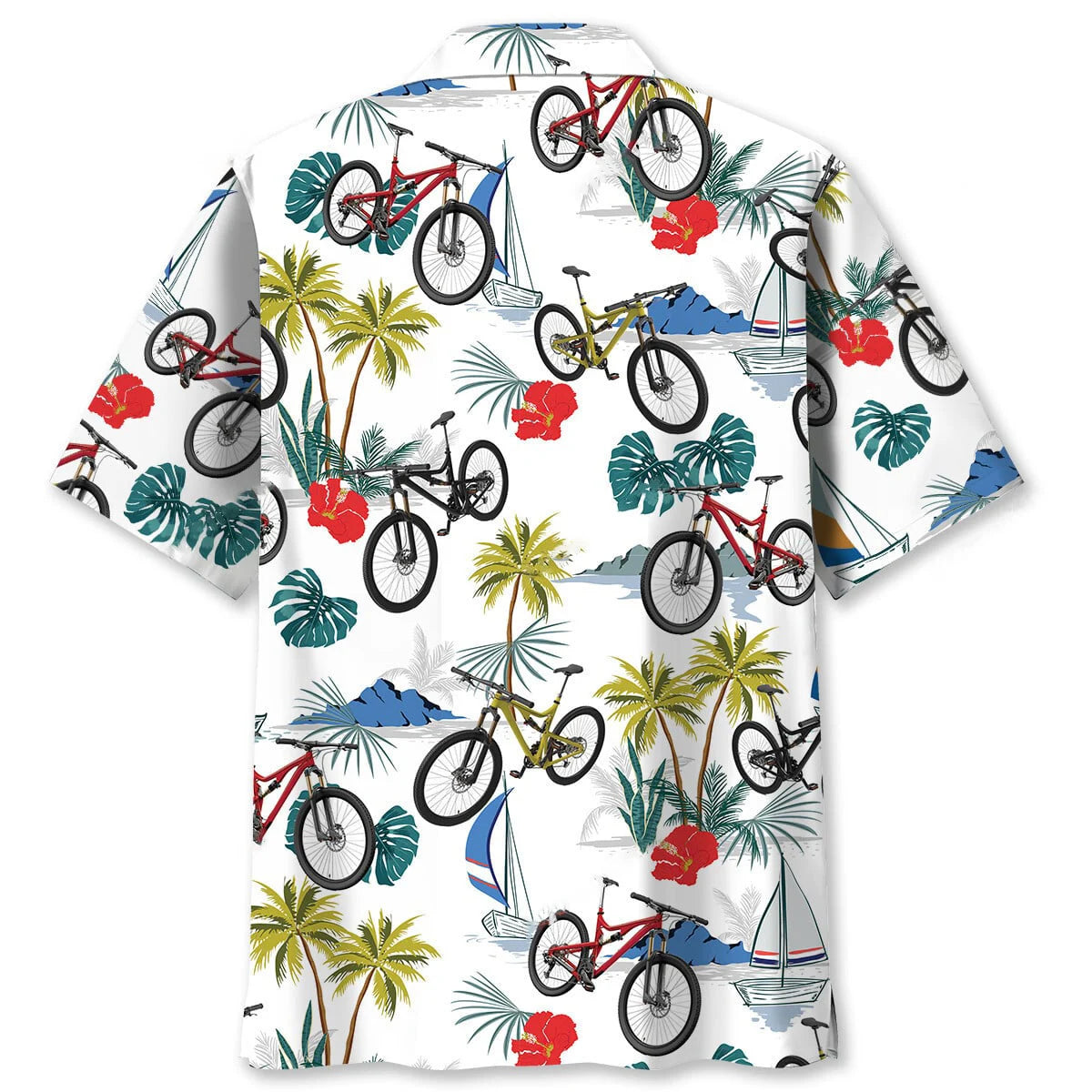 Tropical Mountain Bike Hawaiian Shirt Men, custom shirt gift for men (view 2)