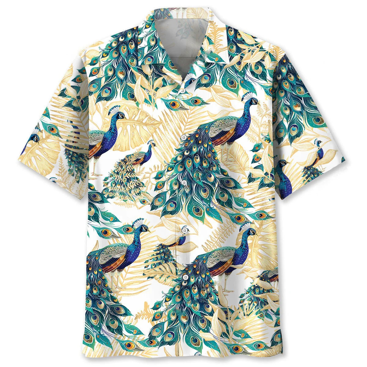 Tropical Peacock Hawaiian Shirt, custom shirt gift for men (view 4)