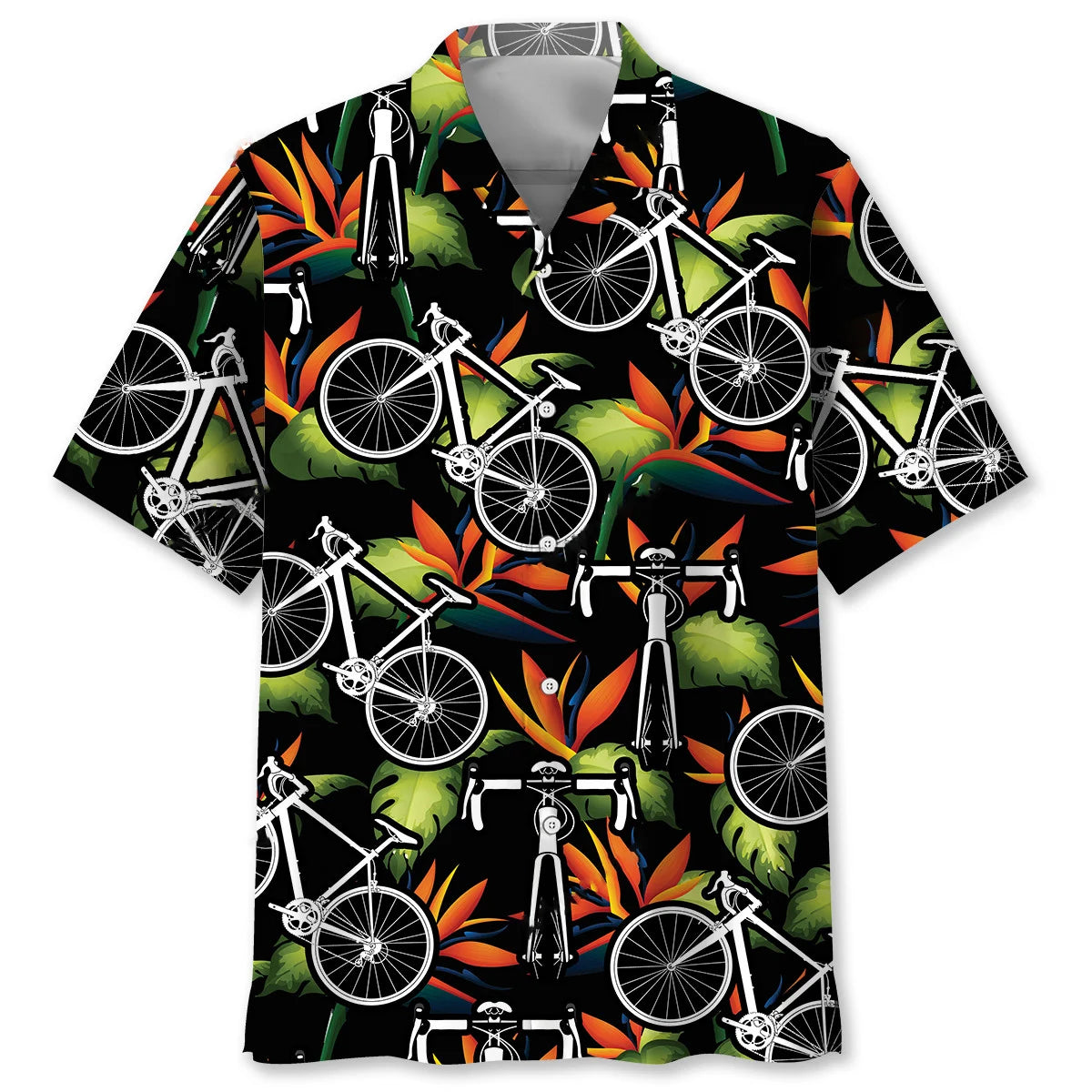 Tropical Road Bike Hawaiian Shirt, custom shirt gift for men