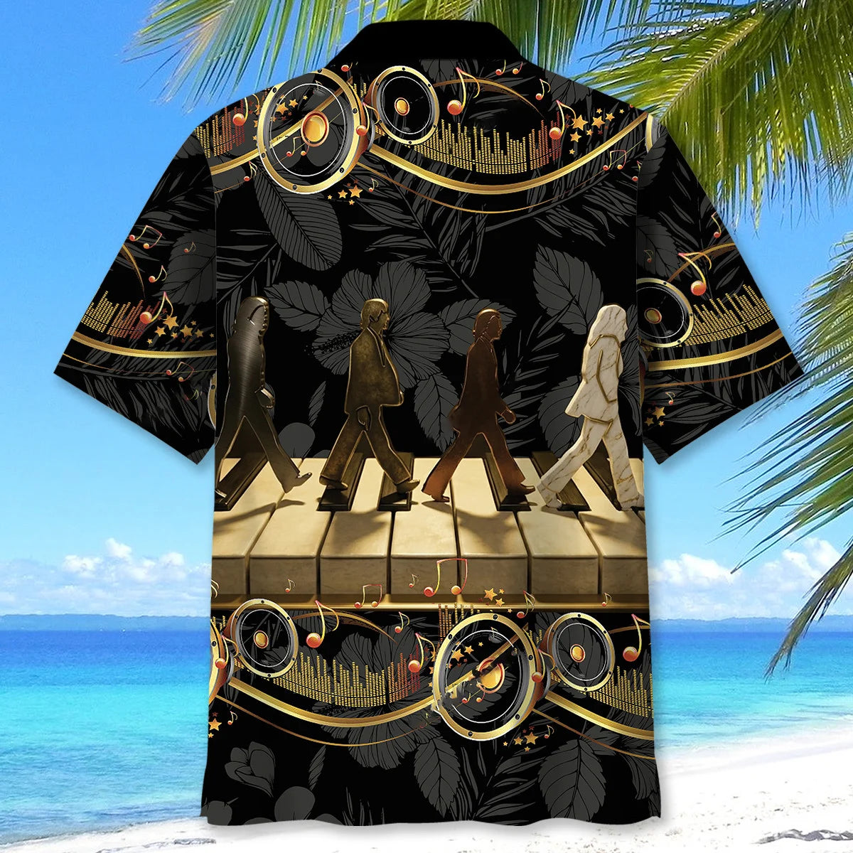 Tropical Rock Band Hawwaiian Shirt, custom shirt gift for men (view 3)