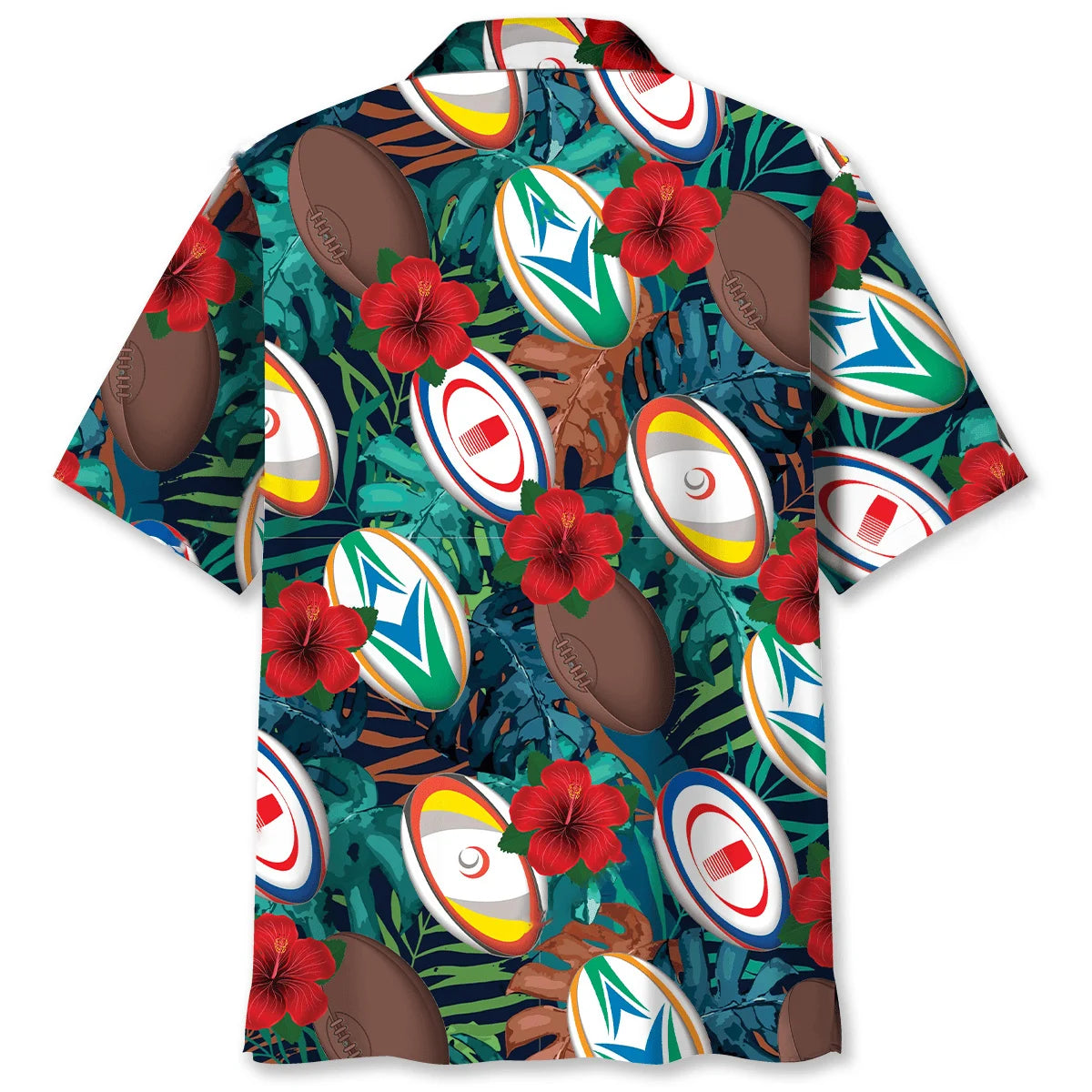Tropical Rugby Balls Hawaiian Shirt, custom shirt gift for men