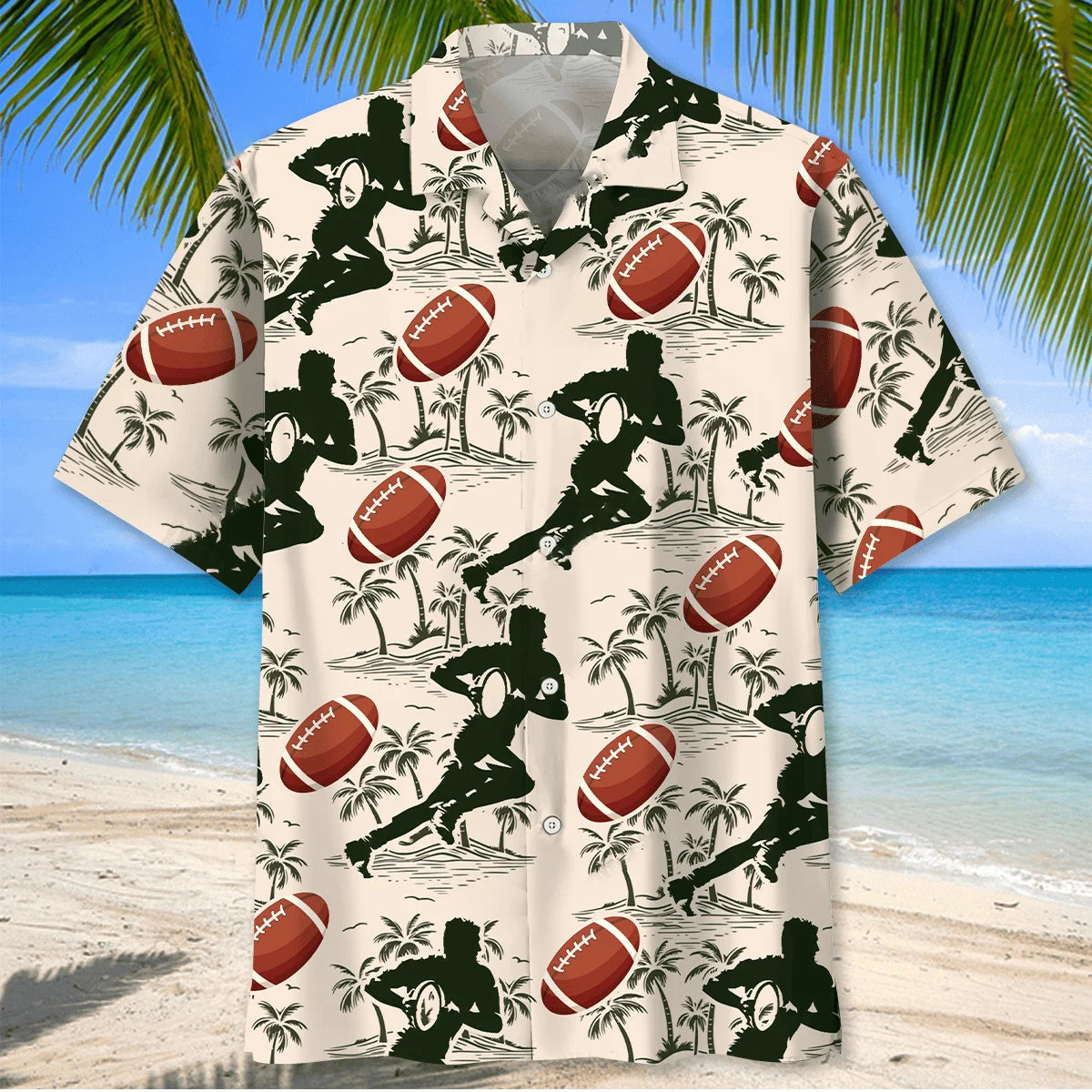 Tropical Rugby Hawaiian Shirt, custom shirt gift for men (view 2)