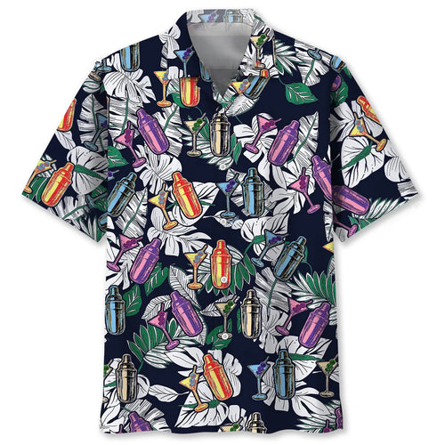 Tropical Shaker Bartender Hawaiian Shirt, custom shirt gift for men
