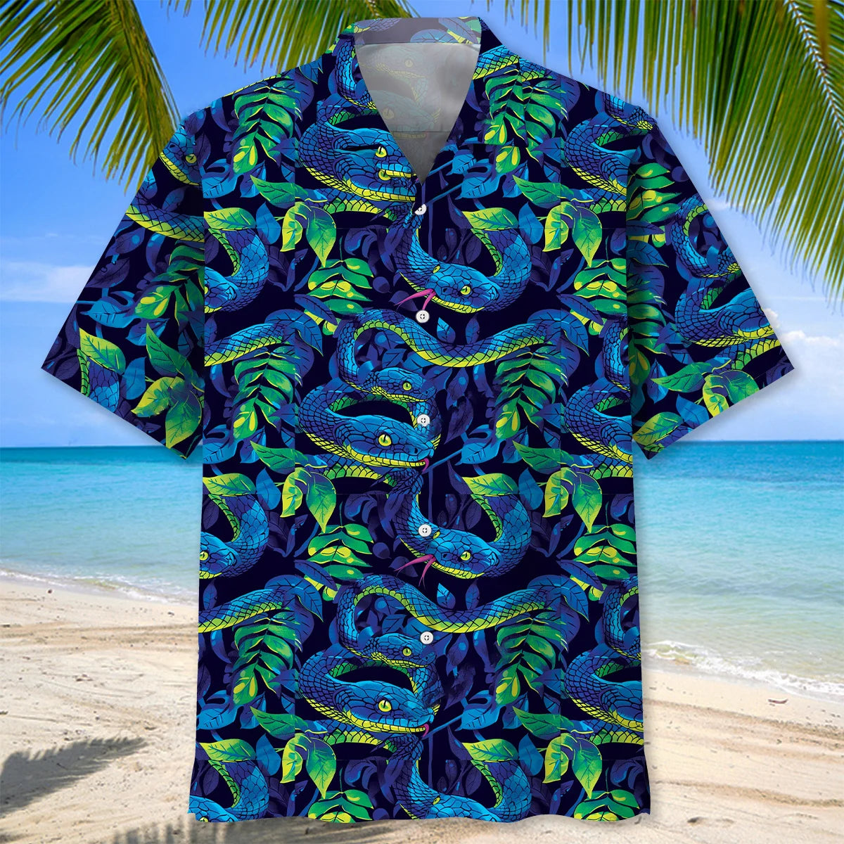 Tropical Snake Hawaiian Shirt, custom shirt gift for men