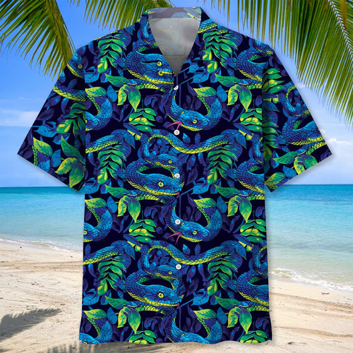 Tropical Snake Hawaiian Shirt, custom shirt gift for men