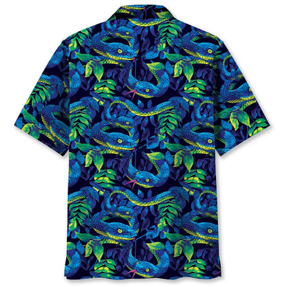 Tropical Snake Hawaiian Shirt, custom shirt gift for men (view 2)